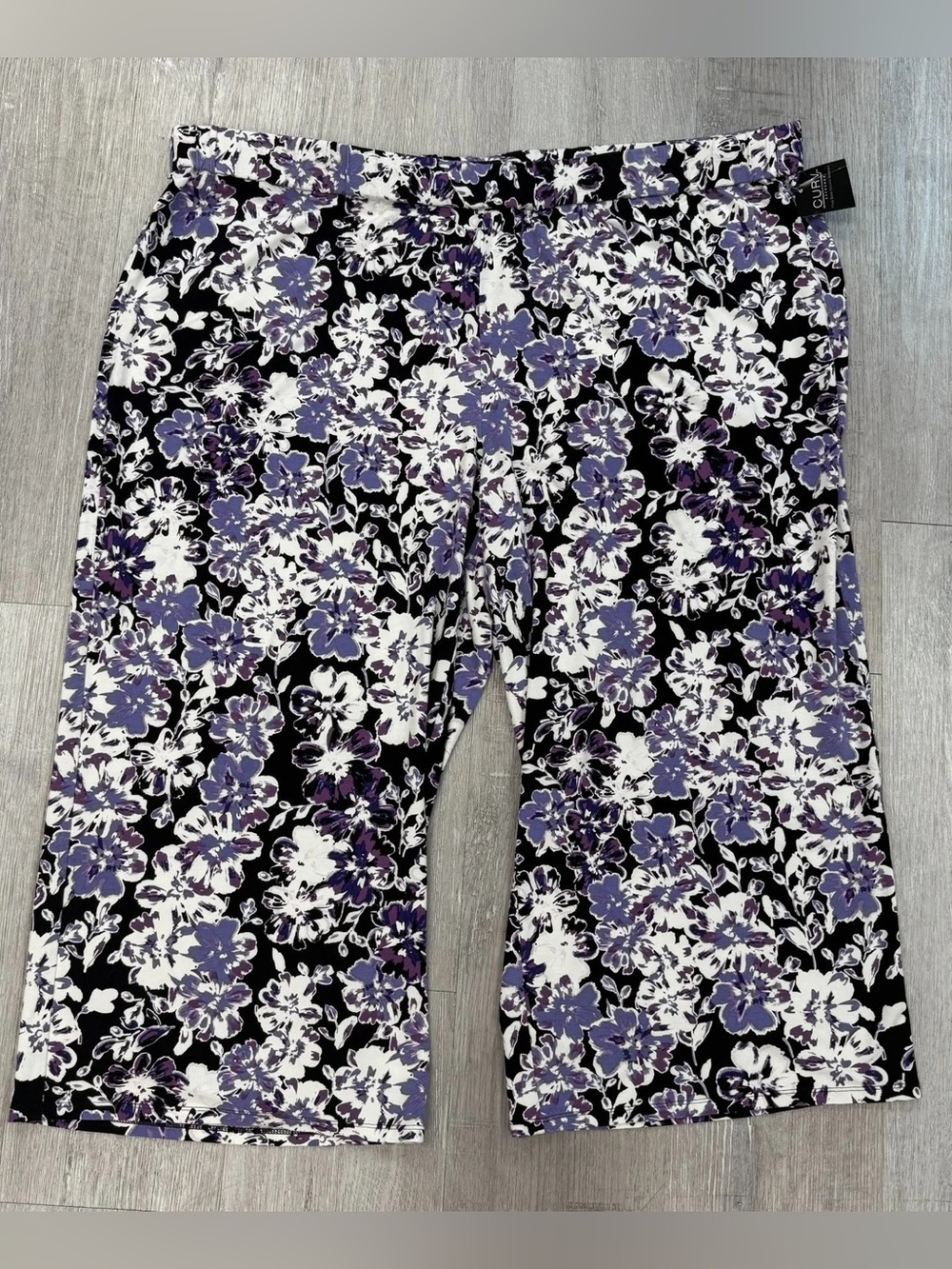 J. Jill Purple Floral Cropped Wide Leg Pants - Size 4X